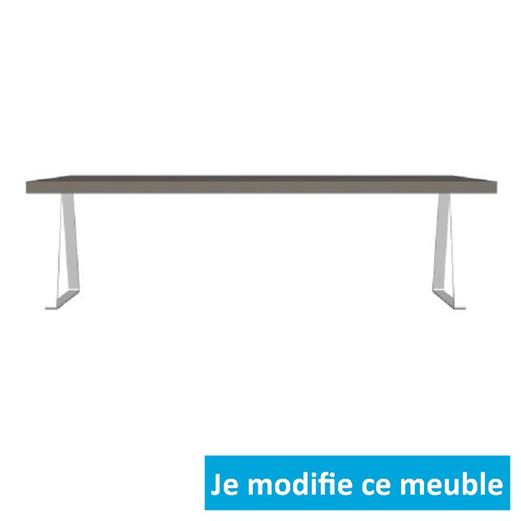 Table de salon sur-mesure hauteur 50 centimètres blanc gris