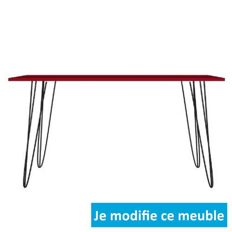 Table sur-mesure rouge noir