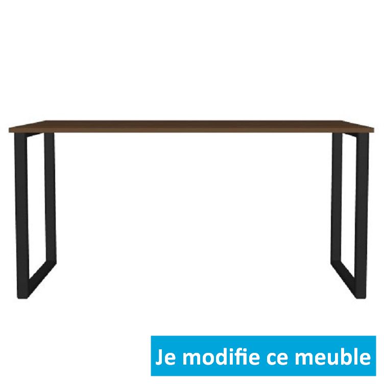 Table personnalisée large noir bois