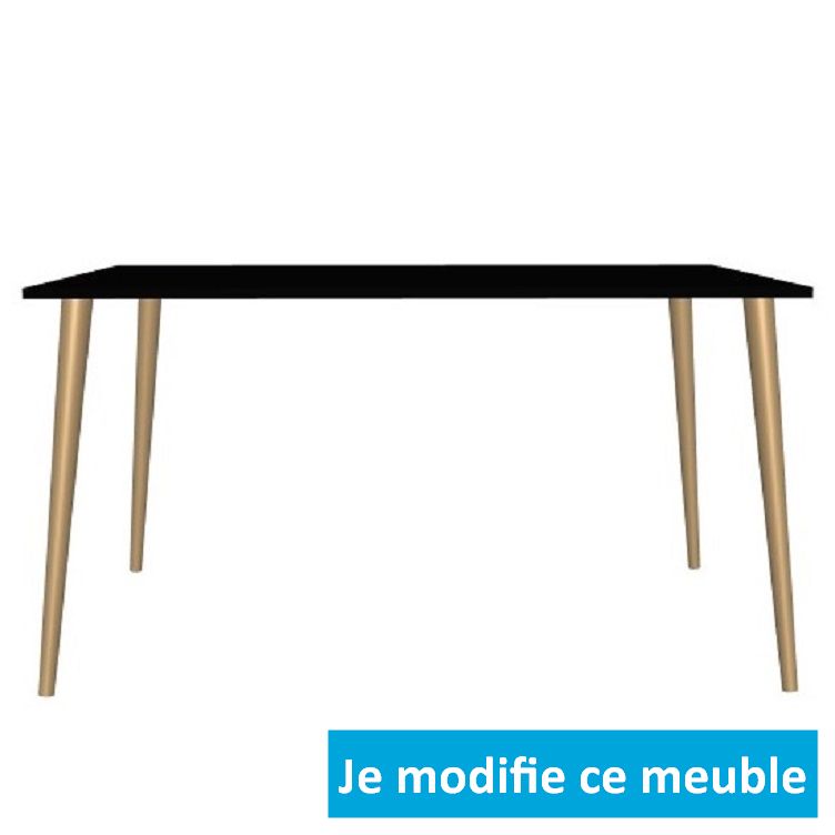 Table sur-mesure bois noir large profondeur 1 mètre