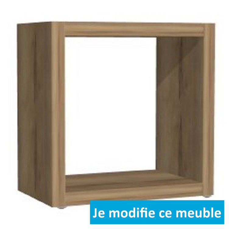 Table de chevet sur-mesure cube bois chêne