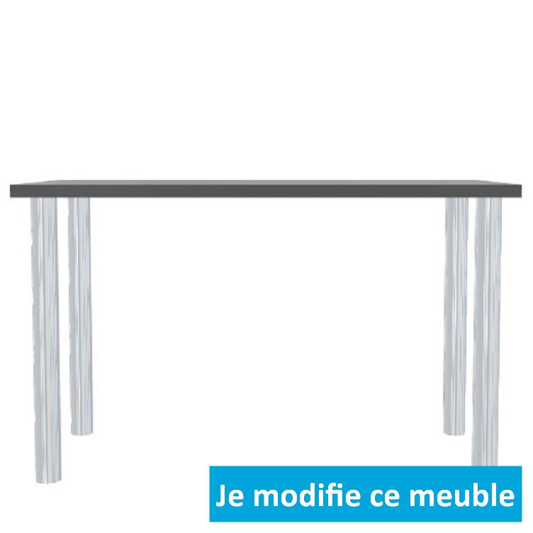 Table rectangulaire personnalisée noir pieds métal