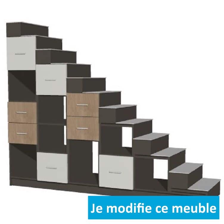 Meuble escalier industriel : concevez en ligne et en 3D avec Tikimob!