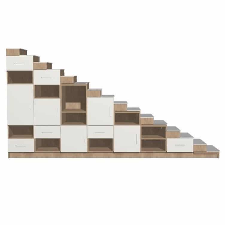 meuble-sur-mesure-blanc-bois-escalier