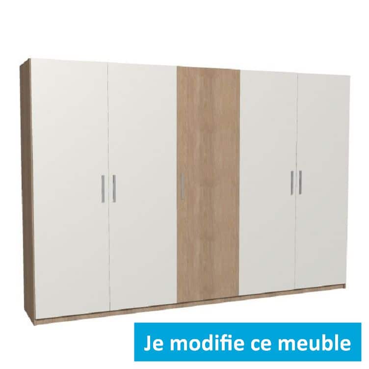 Grande armoire surmesure portes battantes et penderies Tikimob.fr