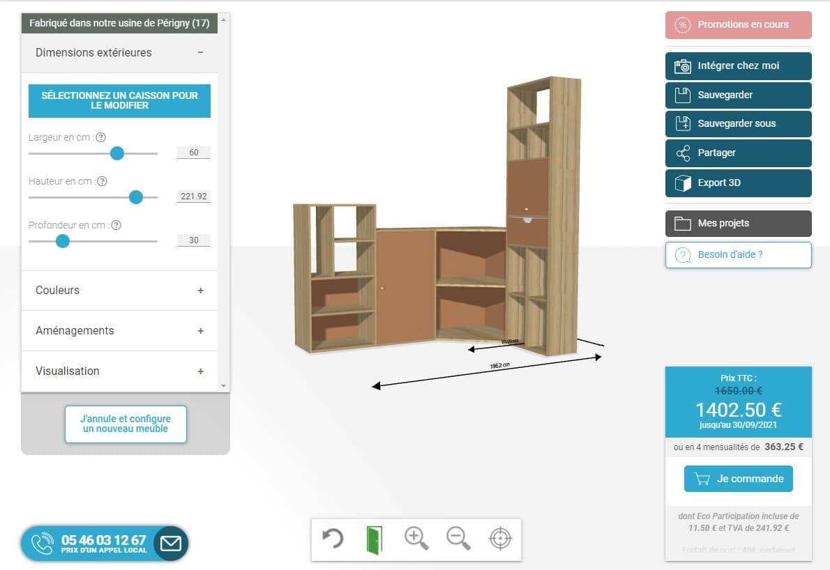 Meuble d'angle TV sur mesure 