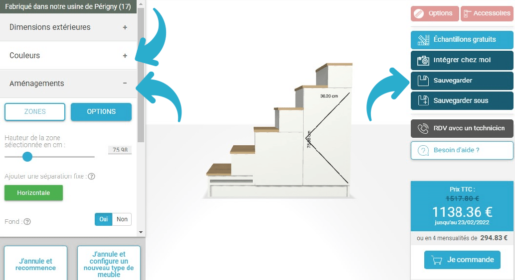 étape 2 création d'un escalier quart tournant
