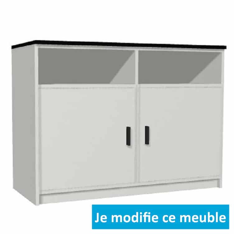 Meuble de cuisine bas blanc en PVC