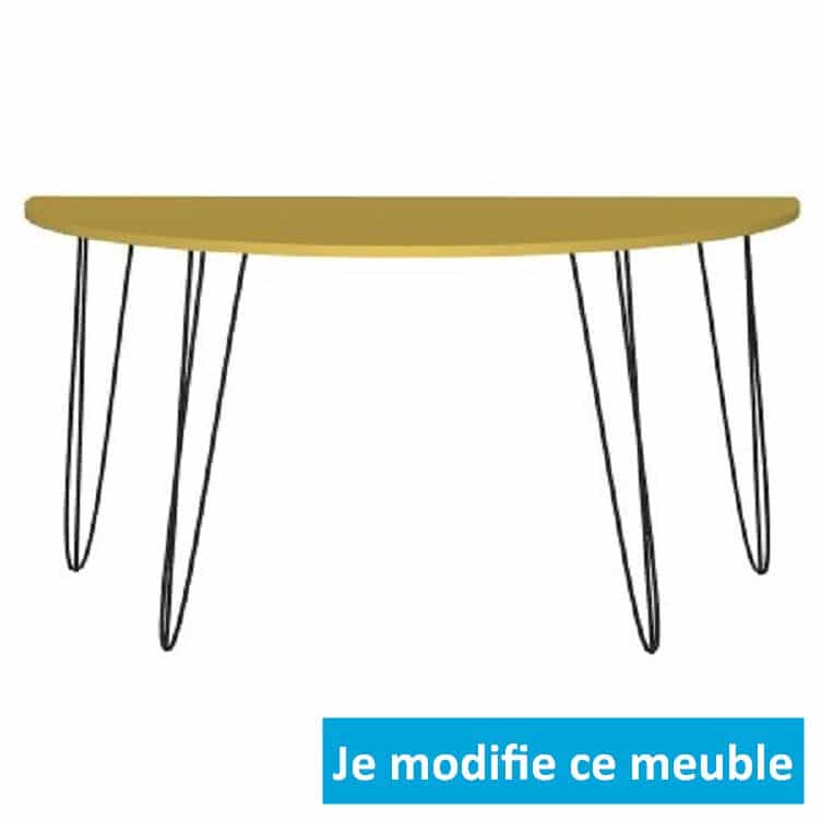 Table demi lune design sur mesure