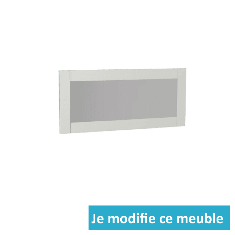 Grand miroir industriel encadrement bois blanc