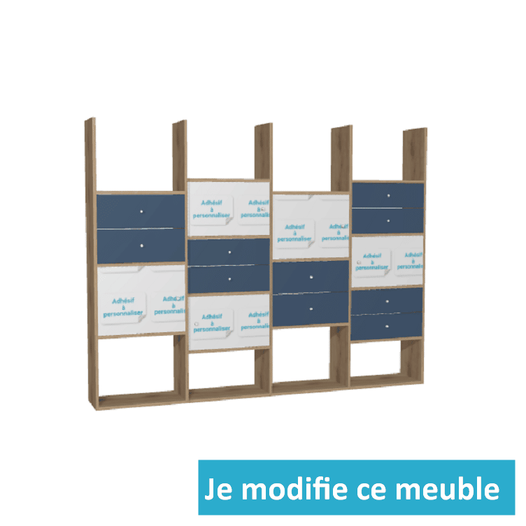 Bibliothèque asymétrique sur mesure avec portes
