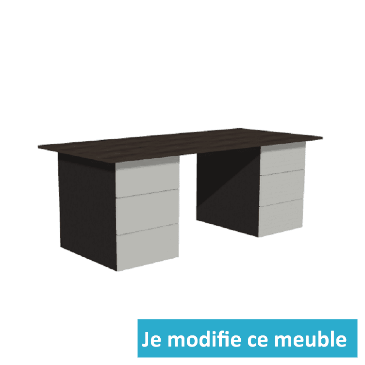 Bureau avec deux caissons