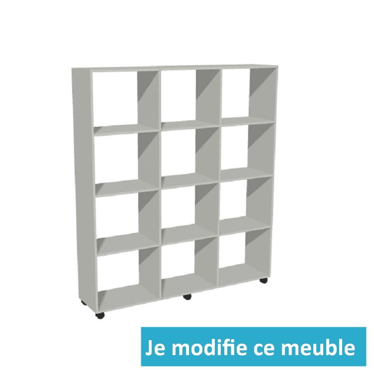 Etagère pour garage en bois blanc avec casiers