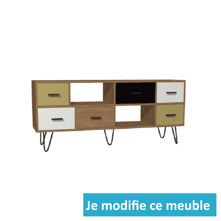 Meuble bas personnalisé avec portes et casiers