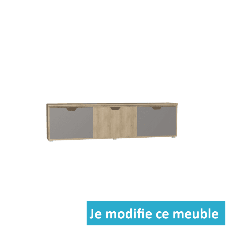 Banc de rangements avec 3 tiroirs et panneau débordant
