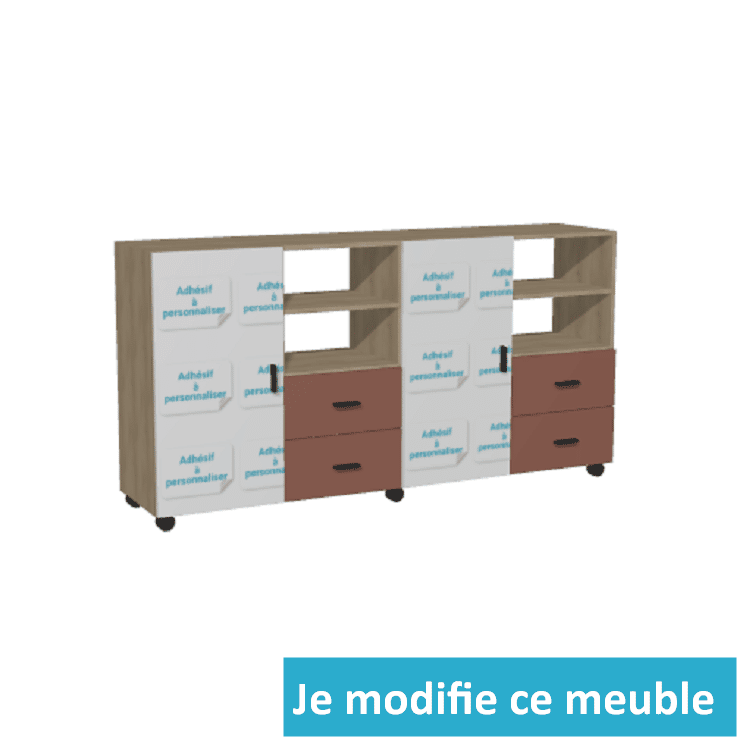 meuble bas sur mesure avec deux portes et autocollant au choix