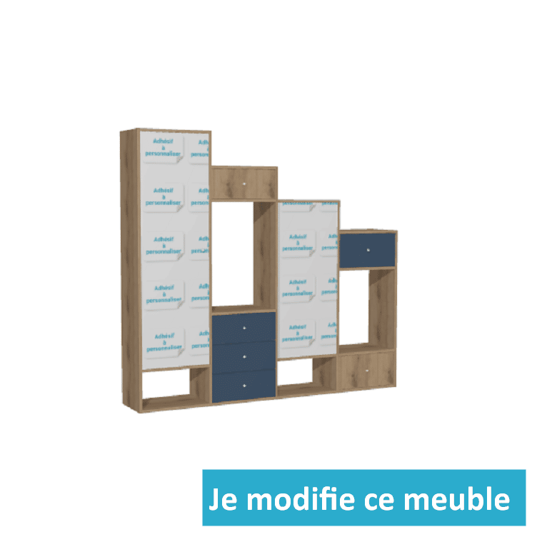 Meuble sous pente sur mesure avec portes stickers personnalisés