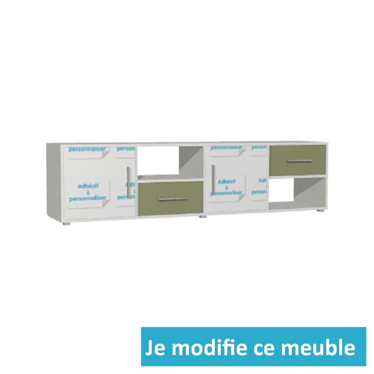 Meuble TV stickers porte personnalisé photo