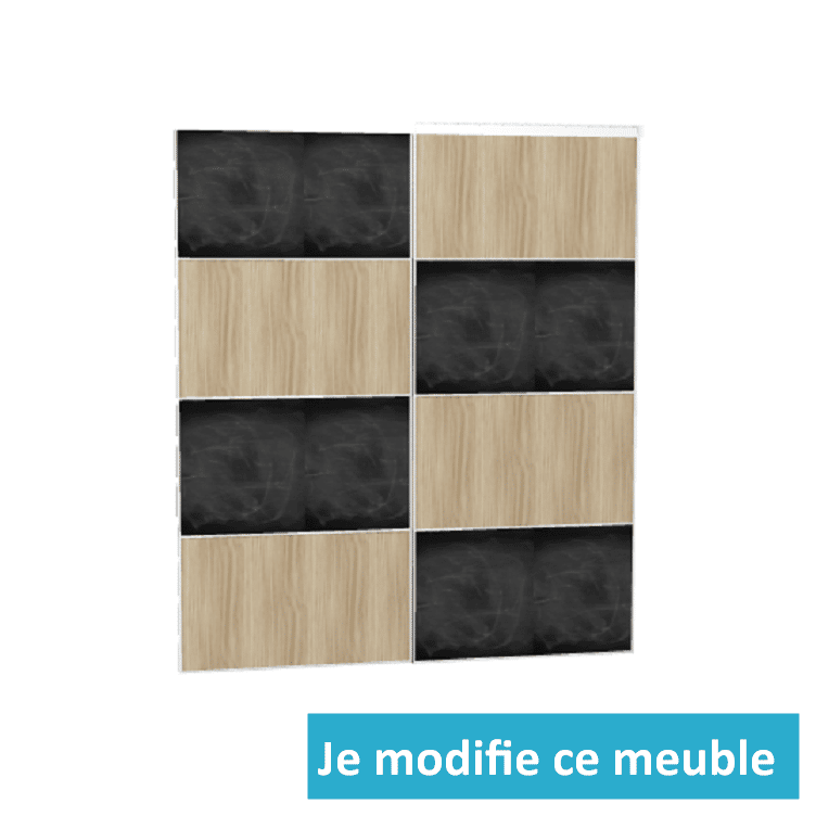 Portes coulissantes seules en tableau noir pour craie