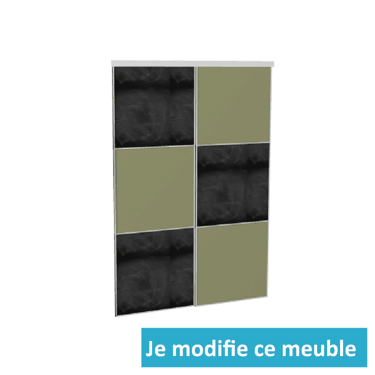 Portes coulissantes seules en tableau noir pour craie