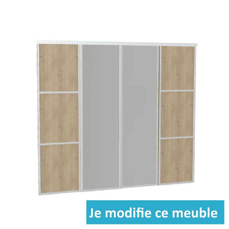 Portes coulissantes seules sur mesure avec miroir