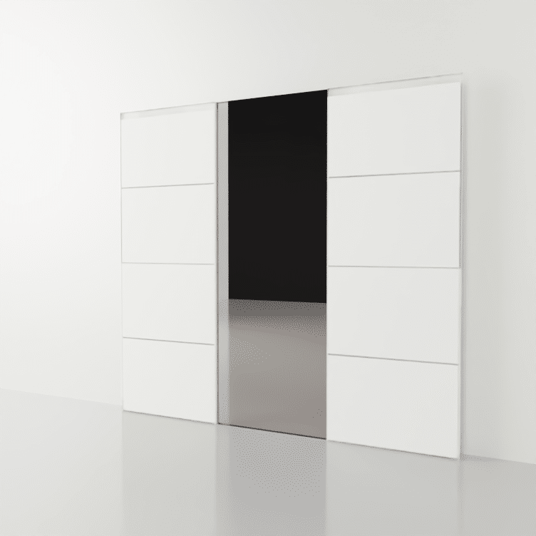 Portes coulissantes sur-mesure blanches avec miroir
