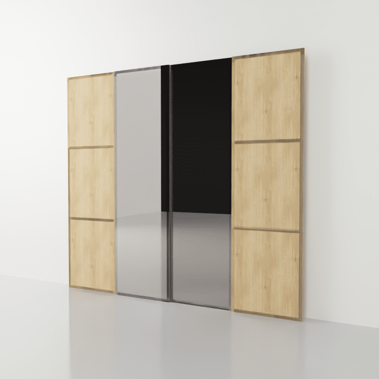 Portes coulissantes seules sur mesure avec miroir