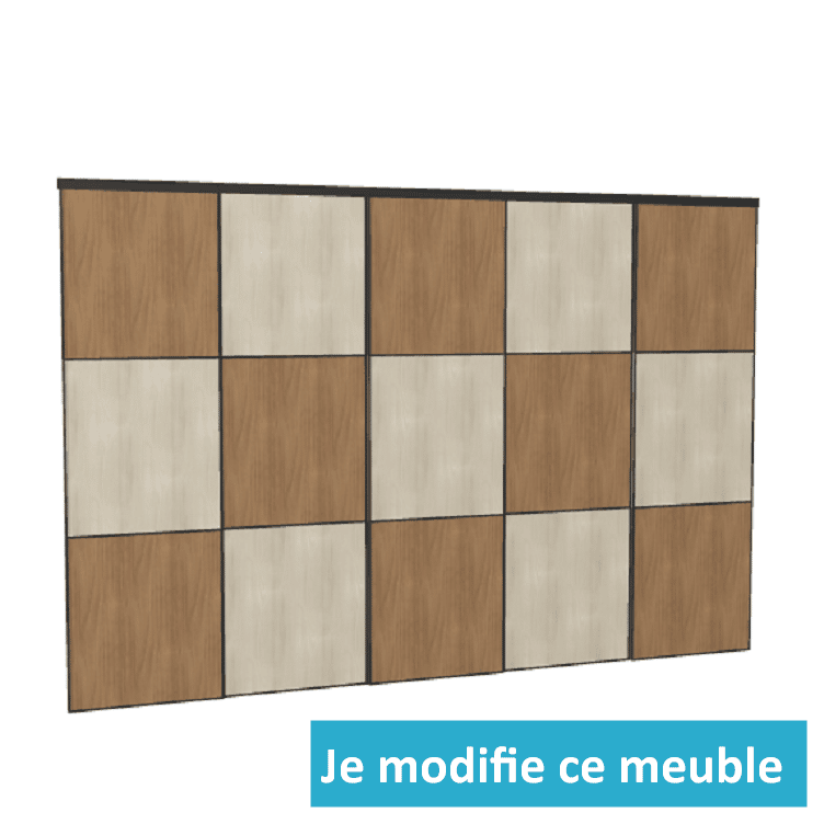 Portes de placard coulissantes sur-mesure damier bois