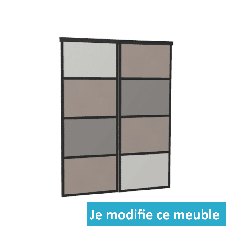 Portes de placard coulissantes sur-mesure lin et taupe