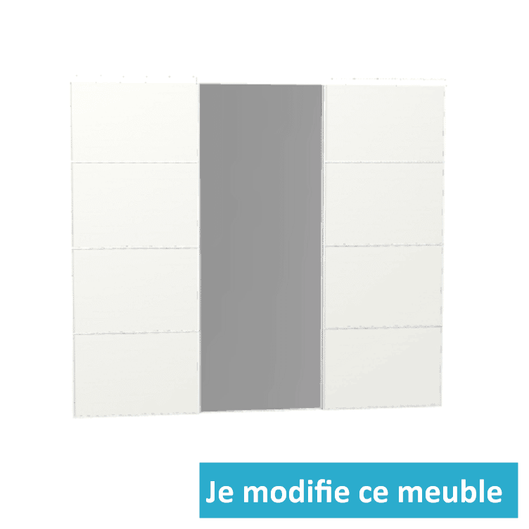 Portes coulissantes sur-mesure blanches avec miroir