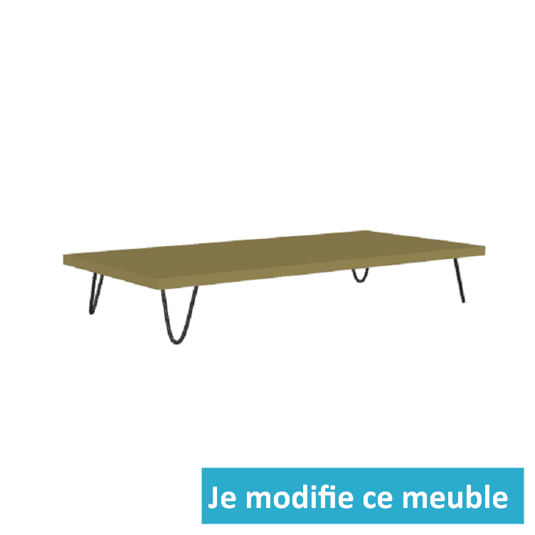 Table basse jaune moutarde et noir sur-mesure