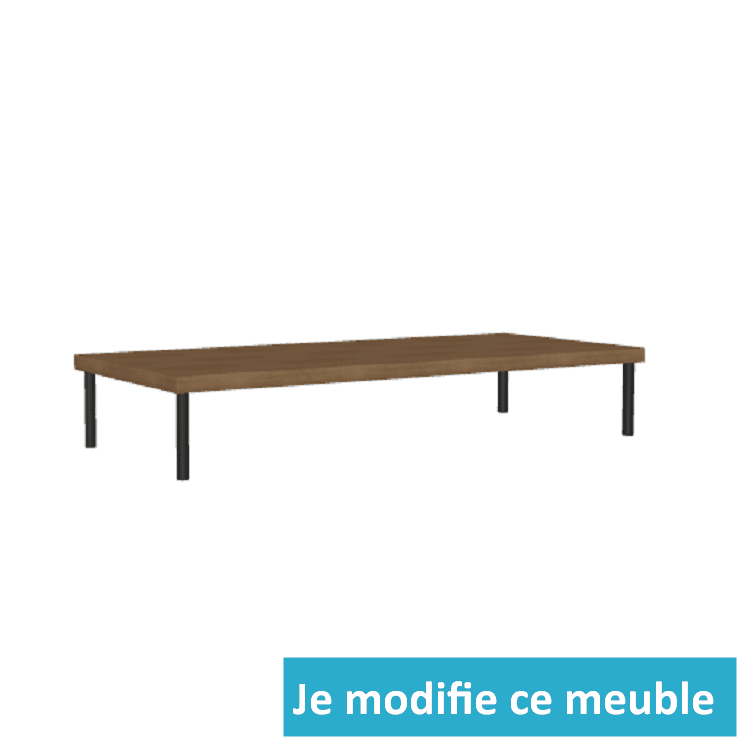 Table basse personnalisée bois et pieds noirs