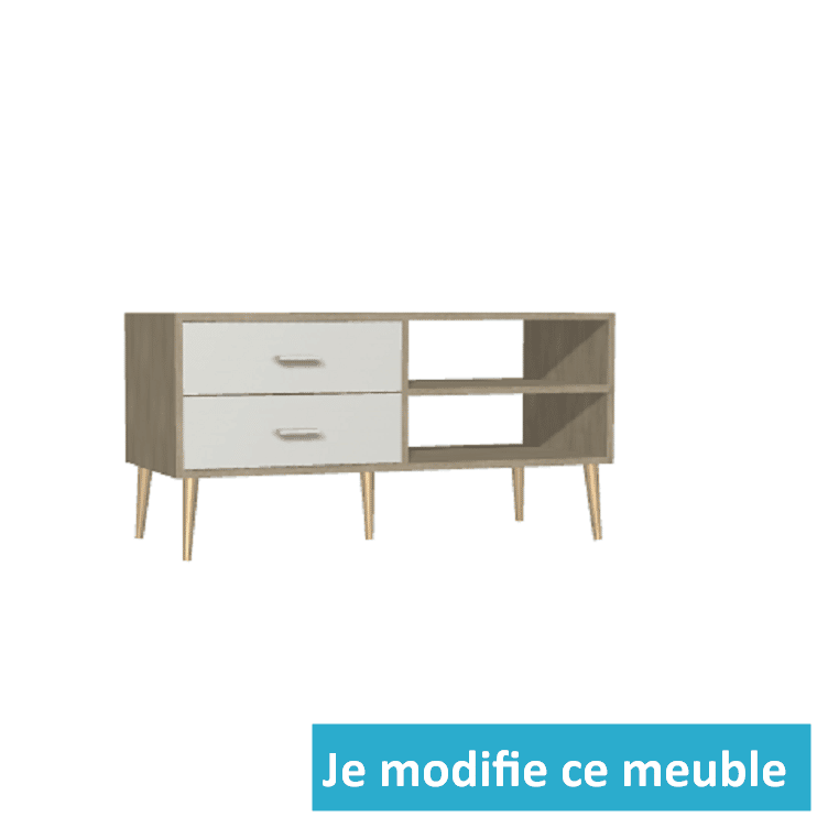 Meuble TV sur-mesure avec niches et tiroir