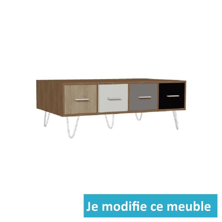Meuble bas personnalisé profond avec portes