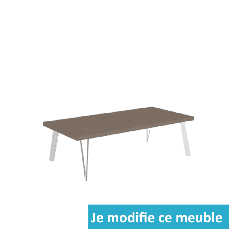 Large table sur-mesure cappucino et pieds blancs