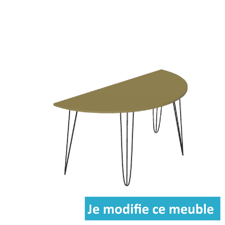 Table demi lune design sur mesure