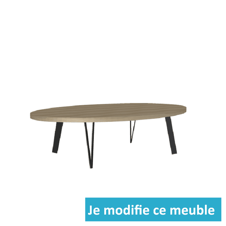 Table basse ovale bois sur mesure