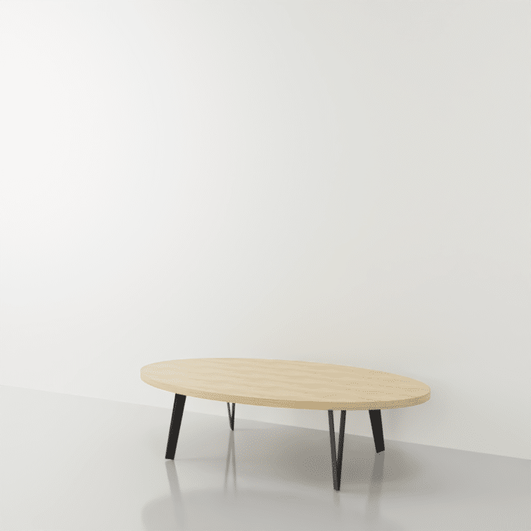 Table basse ovale bois sur mesure