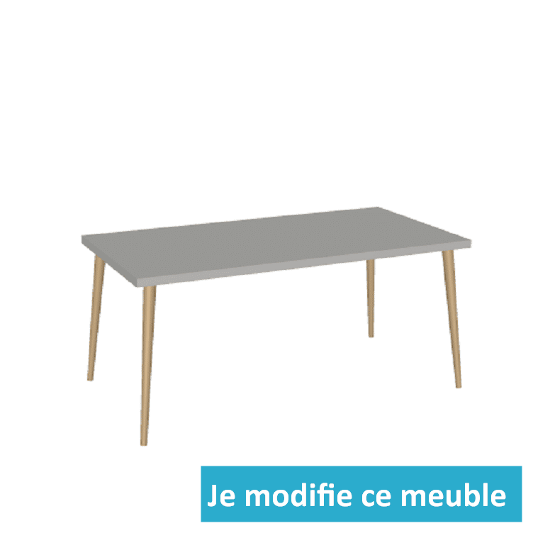 Table de repas sur-mesure blanche et pieds en bois