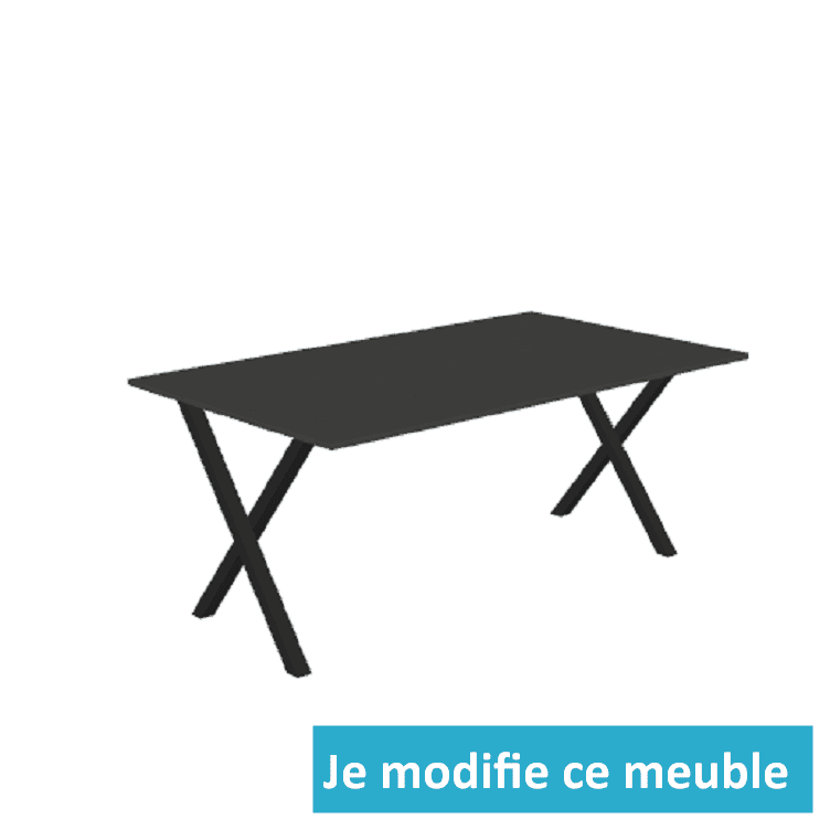 Table rectangulaire sur-mesure en bois foncé