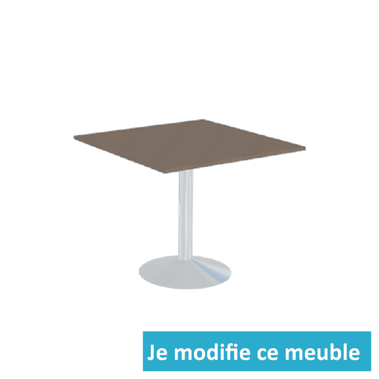Table snack sur-mesure cappucino avec pied acier rond