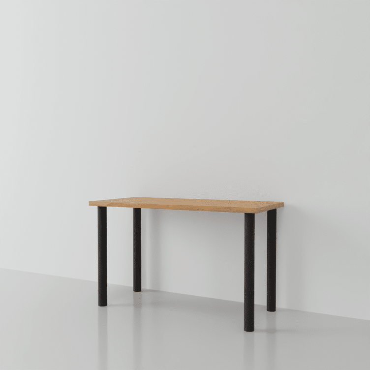 Table rectangulaire personnalisée noire avec pieds en métal