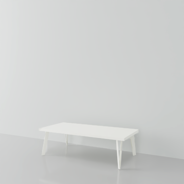 Large table sur-mesure blache et pieds blancs