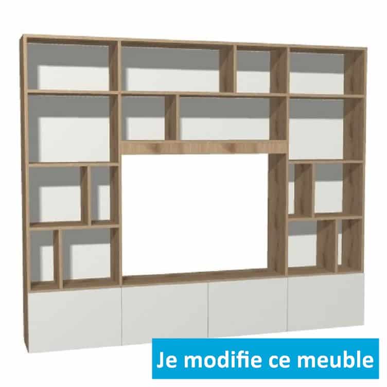 Bibliothèque TV asymétrique pour large TV