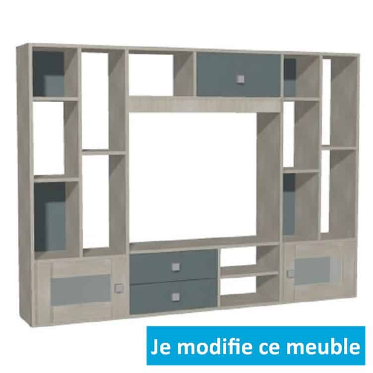 Bibliothèque TV avec compartiments