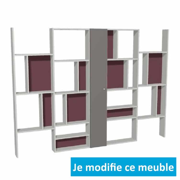bibliothèque déstructurée sur mesure