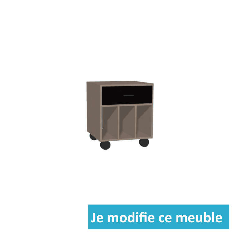 Caisson en bois sur mesure avec niches et tiroirs