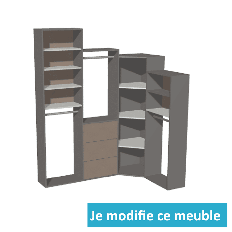 Dressing destructuré avec différentes hauteurs de caisson
