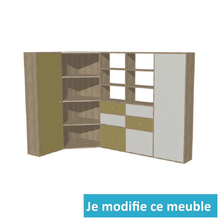 Dressing d'angle gauche sur mesure design coloré