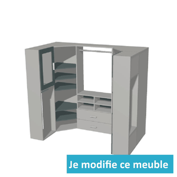 Dressing en u destructuré blanc et vert sur mesure